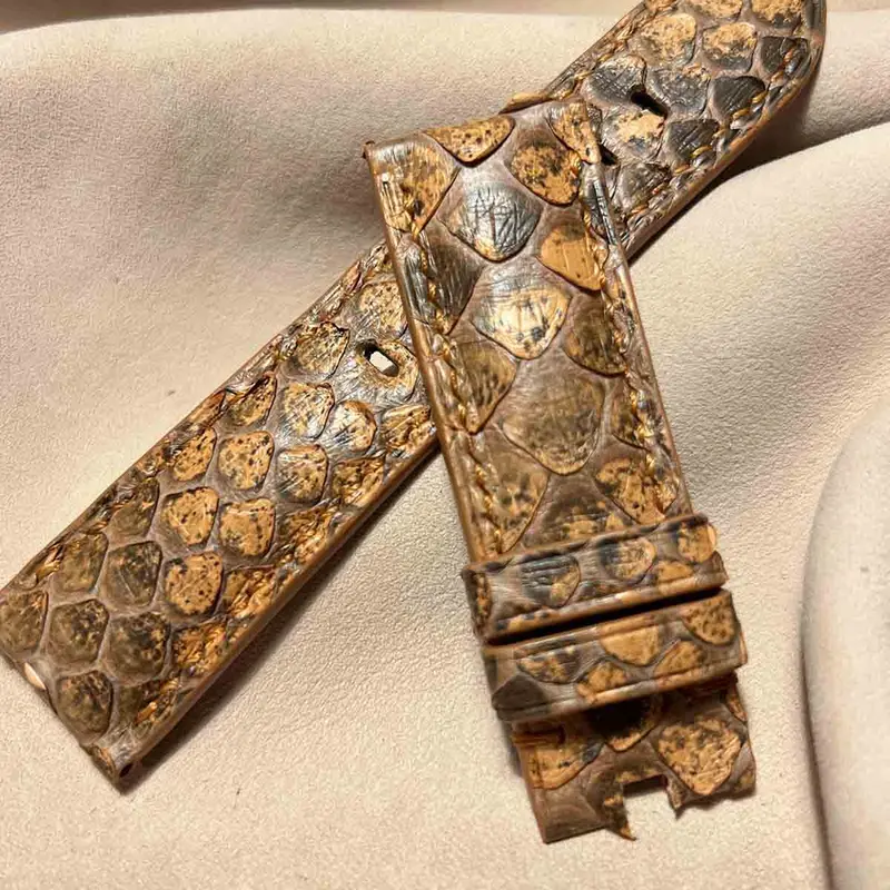 pyt-145 パイソン レザー 腕時計ベルト ライトブラウン (ラグ幅24mm