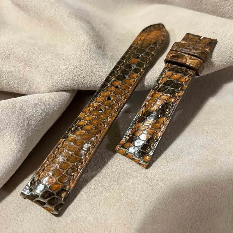 pyt-169 パイソン レザー 腕時計ベルト ブラウン (ラグ幅18mm