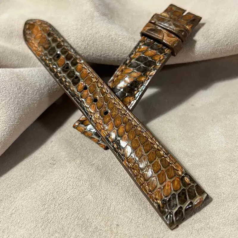 pyt-169 パイソン レザー 腕時計ベルト ブラウン (ラグ幅18mm