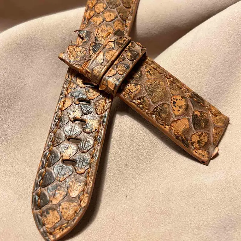 pyt-145 パイソン レザー 腕時計ベルト ライトブラウン (ラグ幅24mm