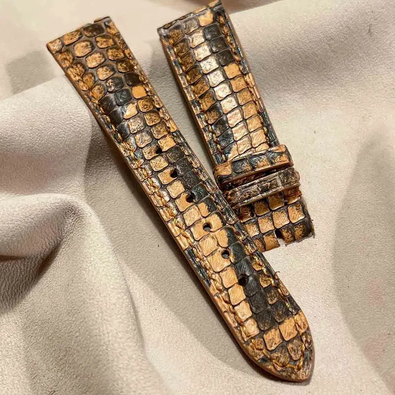 pyt-158 パイソン レザー 腕時計ベルト ライトブラウン (ラグ幅21mm