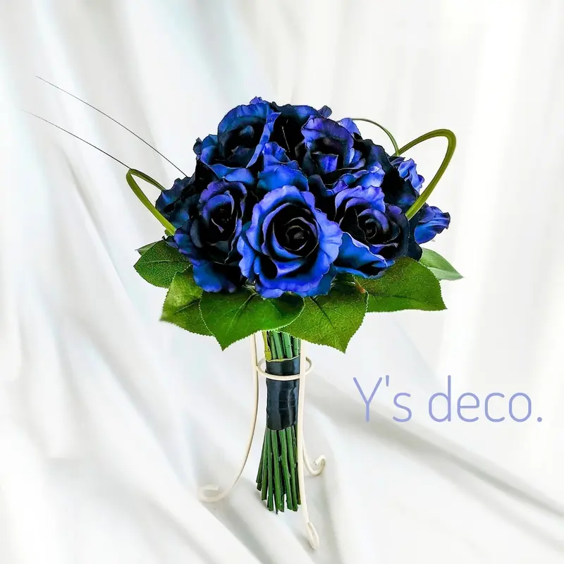 生花に見える】ブルーローズ オーダーメイド ウェディングブーケ