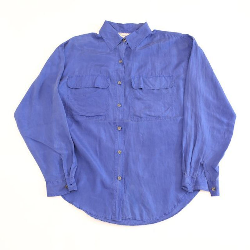 シルク長袖シャツ Silk L/S Shirts# | Blue