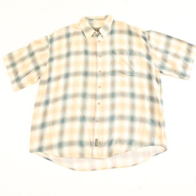 90s オンブレチェック 半袖シャツ Ombre Check S/S Shirt | Blue