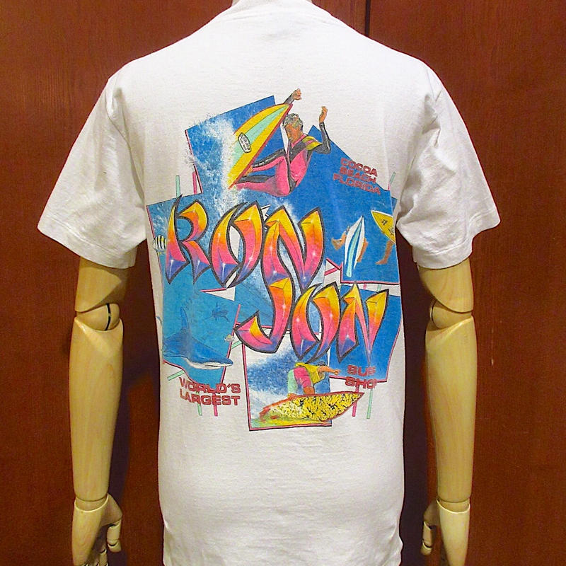 ビンテージ80's○RON JON SURF SHOP両面プリントポケットTシャツsize S...