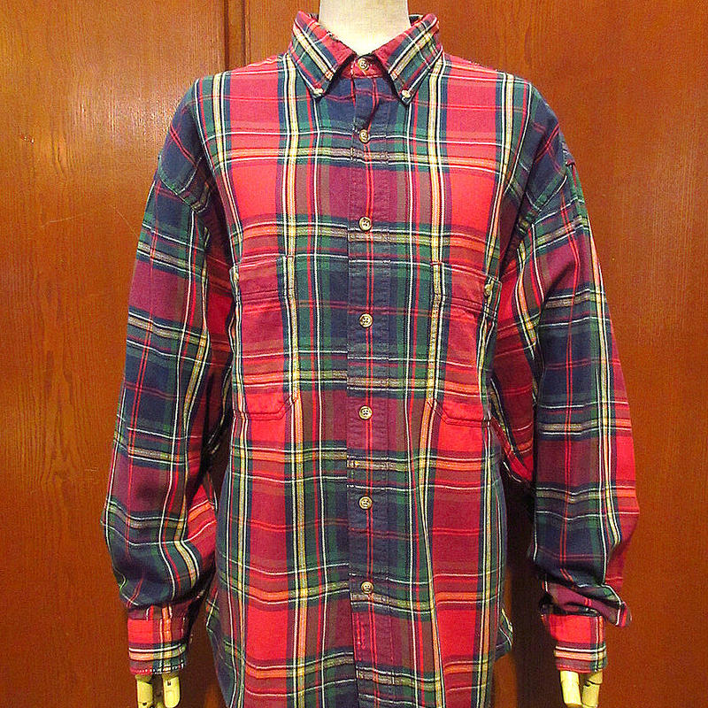SALE人気 90s~ Eddie Bauer 長袖 チェック ボタンダウンシャツ 4420円