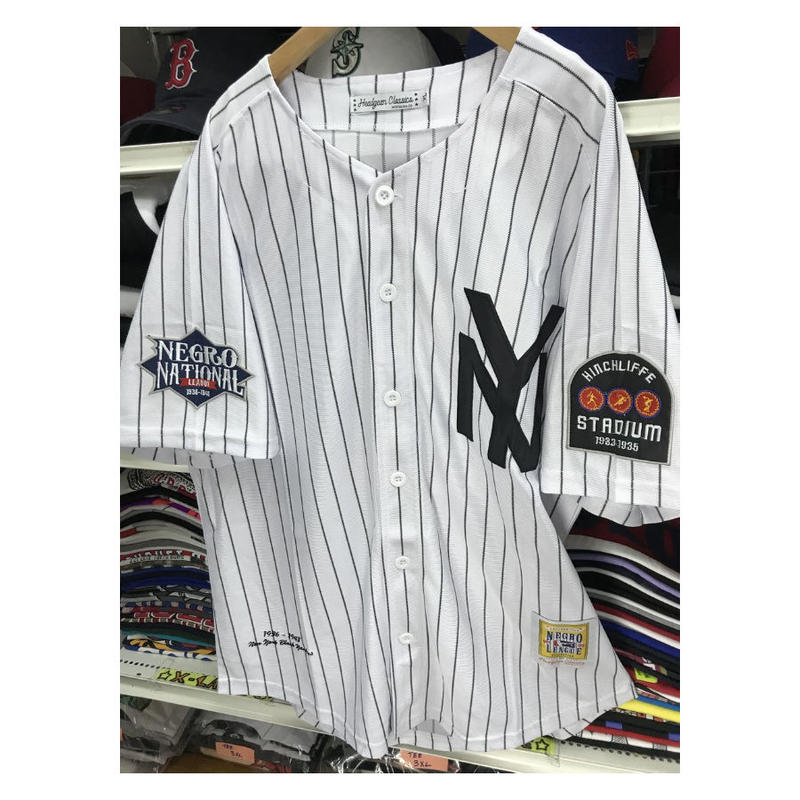 激レアnewyorkblackyankeesブラックヤンキースベースボールシャツ NLBM ブラック ヤンキース ユニフォーム ベースボール シャツ 2XL