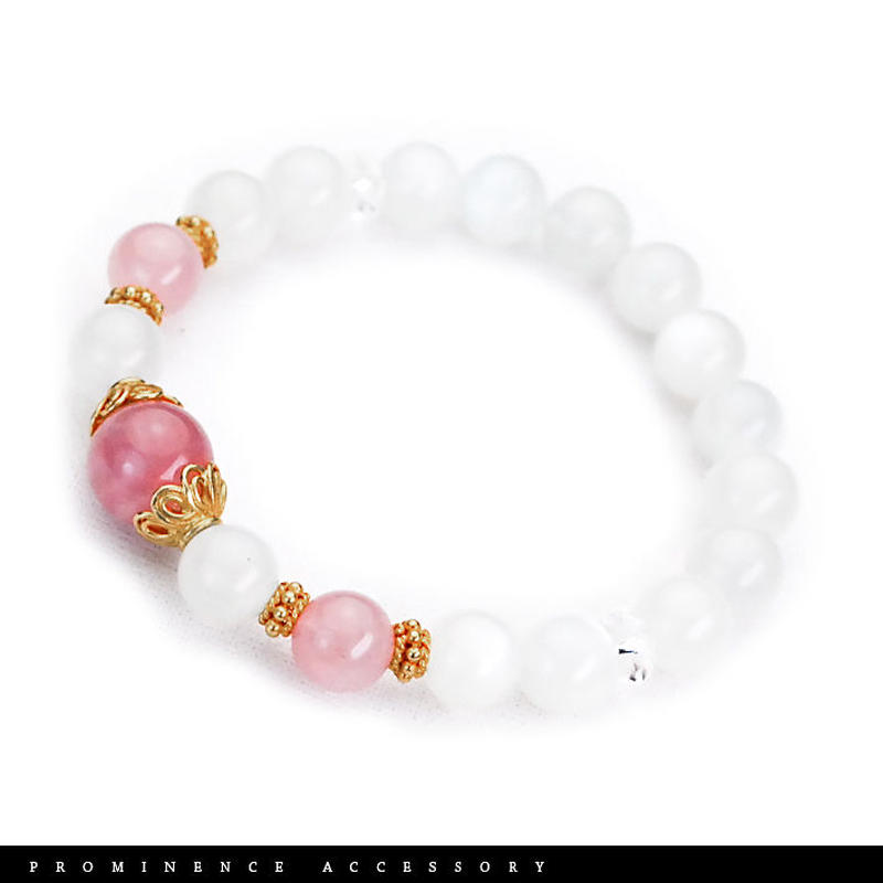ムーンストーン、ローズオーラ、水晶のブレス！ ラスイチ】[☆]完全限定品ブレス【Moon Rose～月と薔薇