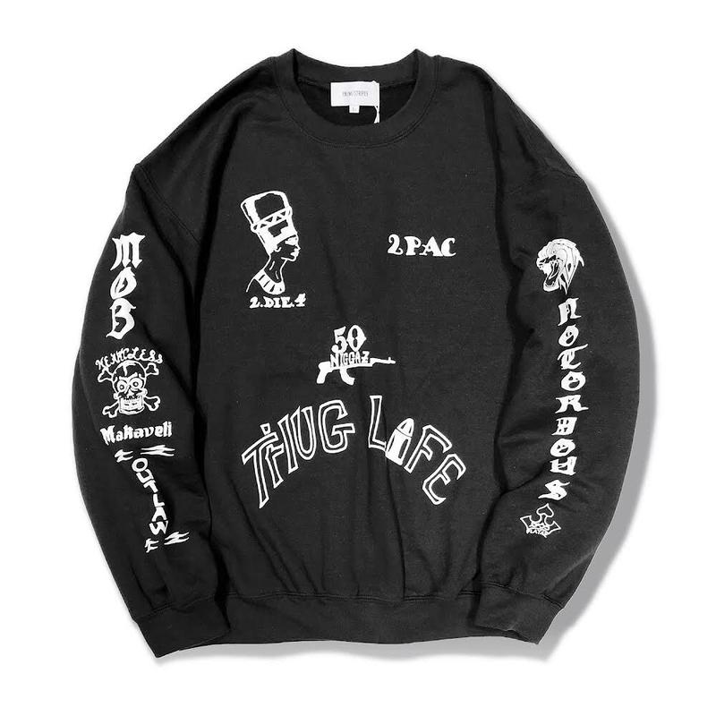 割引購入 FUNKBEAR 2PAC ビッグプリント スウェットパーカー 古着