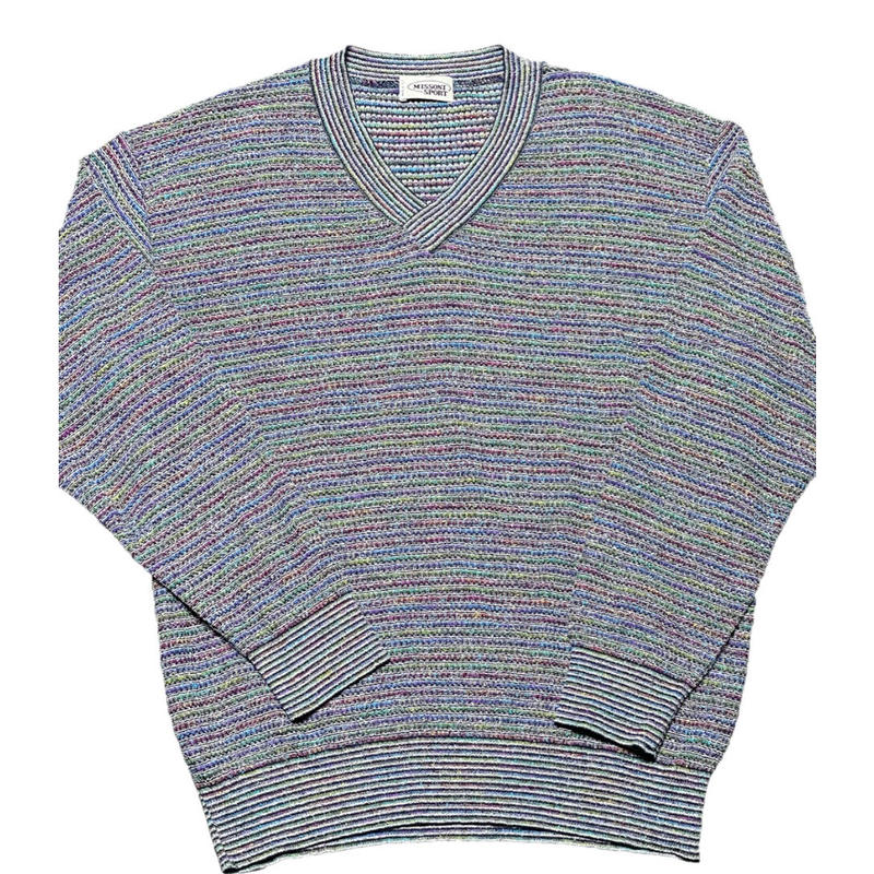 大特価放出!大特価放出!☆MISSONI☆ ブルー&ブラウン Vネックニット