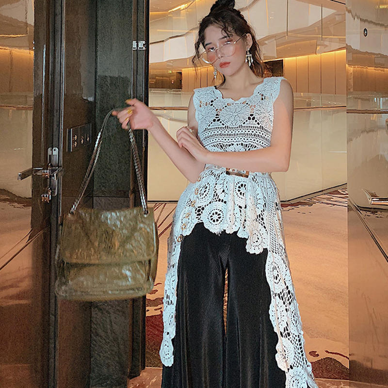 公式通販公式通販鍵編み シースルーワンピース ロングワンピース