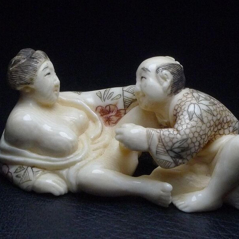 春画根付け 骨董品