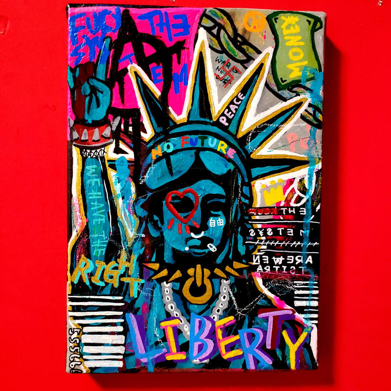 値下げ　原画　般若面　送料込み　SM　ポップアート　絵画　アクリル画　現代アート 最高級 アクリル画 値下げ交渉あり。超美品！金箔で金魚 絵画