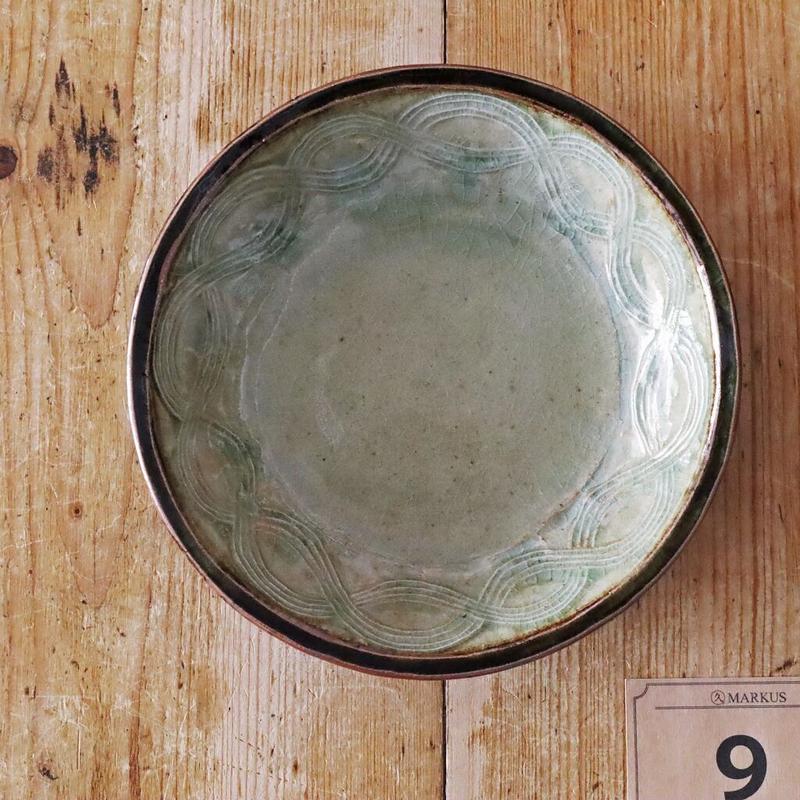 一番人気物 森山窯 押紋9寸皿 皿・プレート