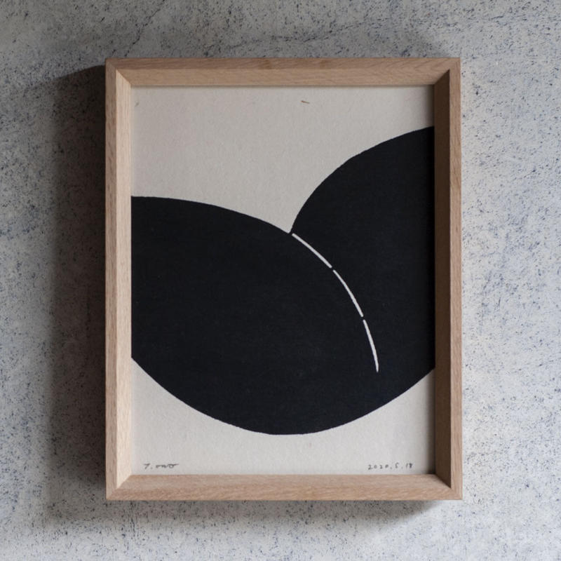 nude 3 和紙に型染 額絵 | すずめ草