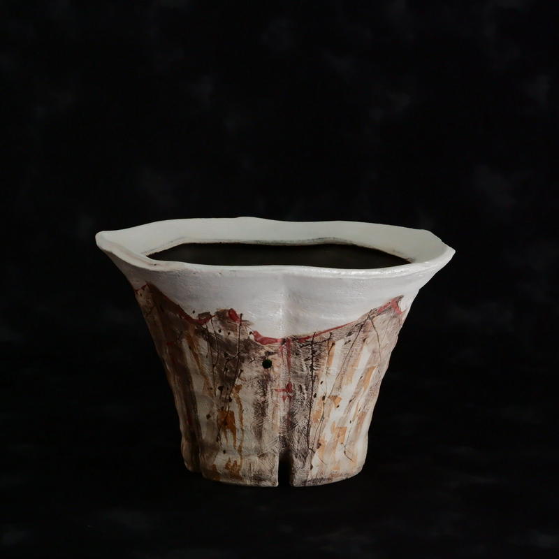 沼野秀章 作品3号 笠間焼 植木鉢 【公式通販】