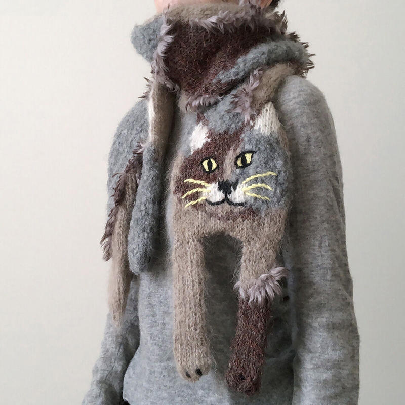 東海えりか　　ねこのマフラー 久しぶりに猫マフラーも販売します🐈 一部廃番糸があるので