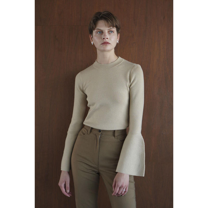 Theory ベルスリーブプルオーバーニット グレー 