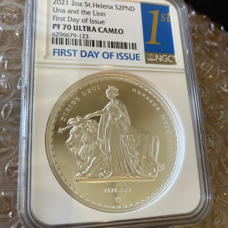 2021年セントヘレナウナとライオンシルバープルーフ2オンス銀貨