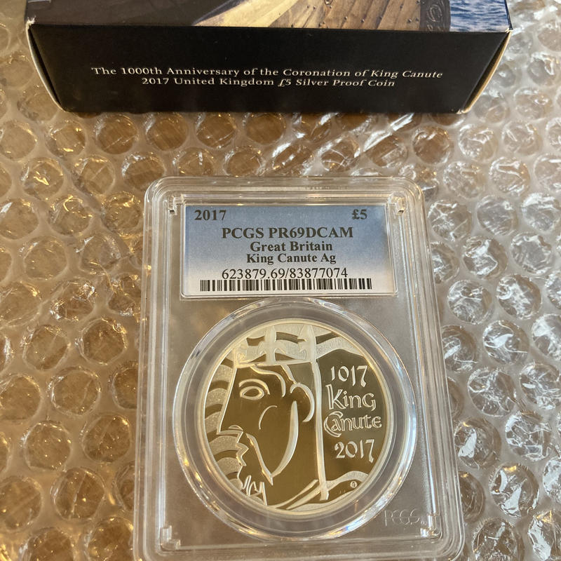 超貴重！イングランド クヌート1世 戴冠1000年記念銀貨 PCGS鑑定済み