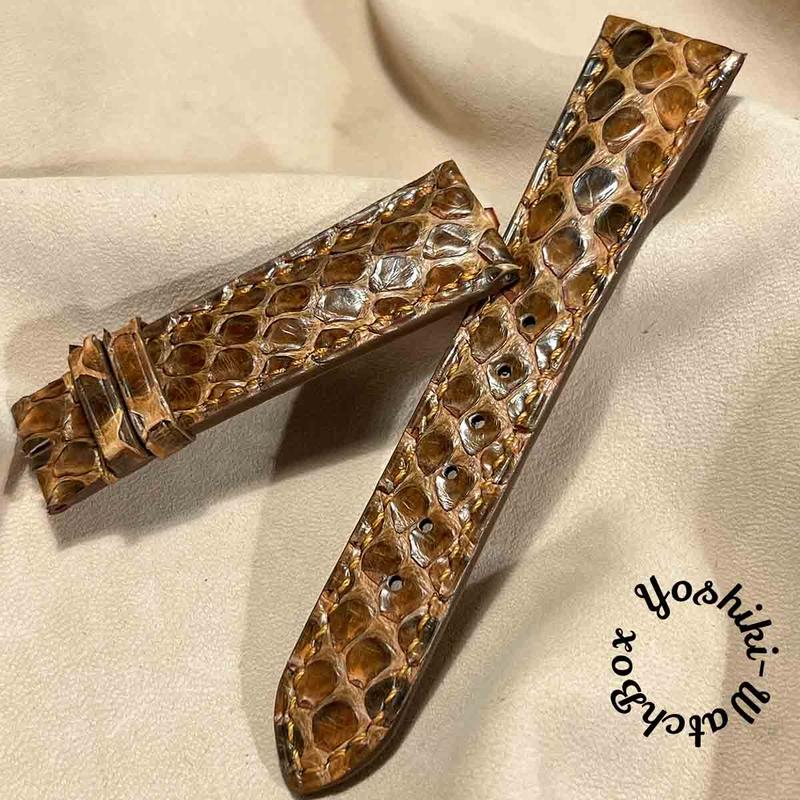 pyt-156 パイソン レザー 腕時計ベルト ブラウン (ラグ幅21mm