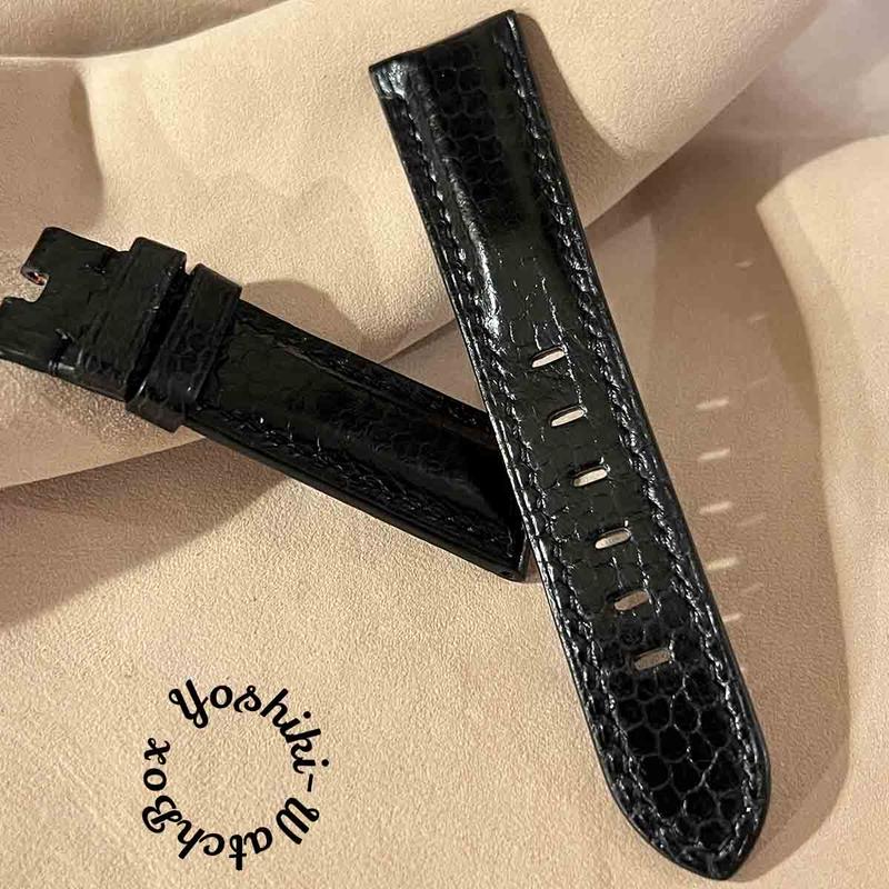 sna-23 シースネイク(ウミヘビ) 腕時計ベルト ブラック (ラグ幅22mm