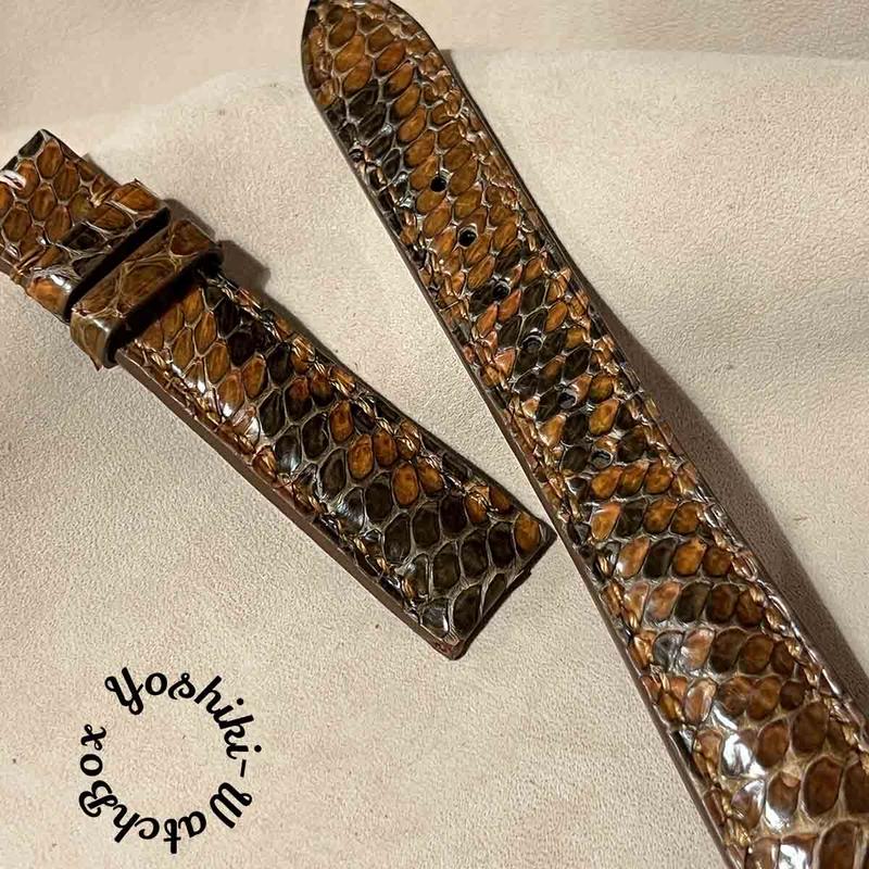 pyt-162 パイソン レザー 腕時計ベルト ブラウン (ラグ幅19mm