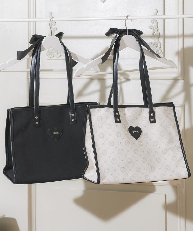 ベンチ 収納付 pium ハートパイピングキャンバストート バッグ | www