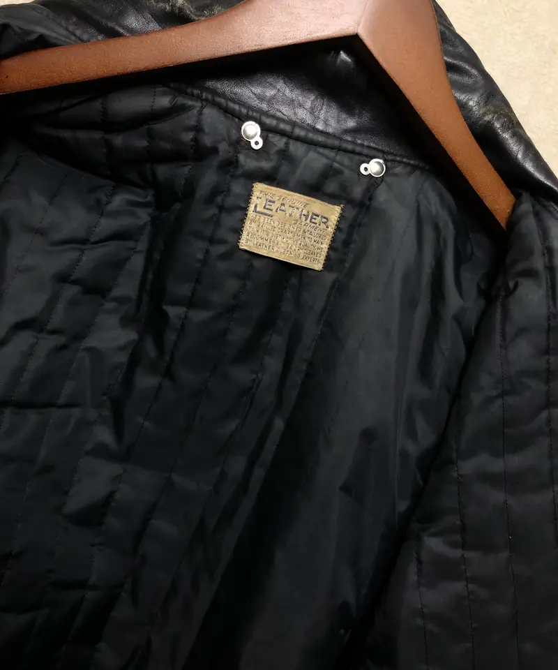 セブンティーズTALON社製涙目ジッパー茶芯ライダース〉 70年代U.S.A.製