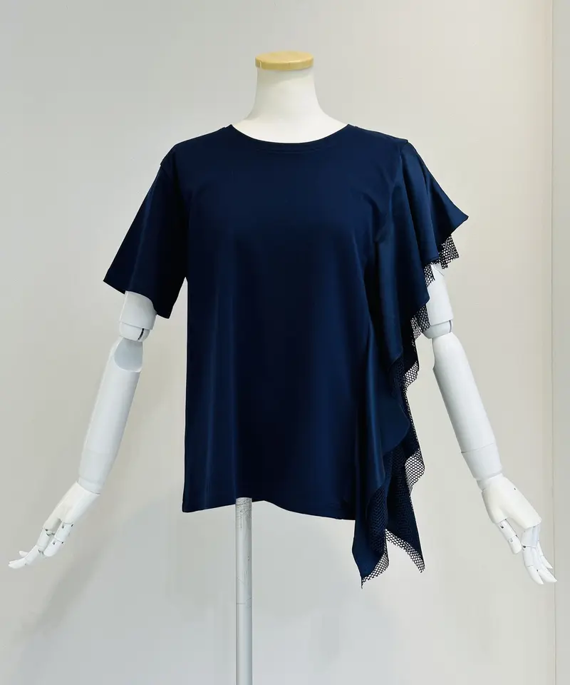 MaxMara ドット セットアップ メッシュトップス アシンメトリー