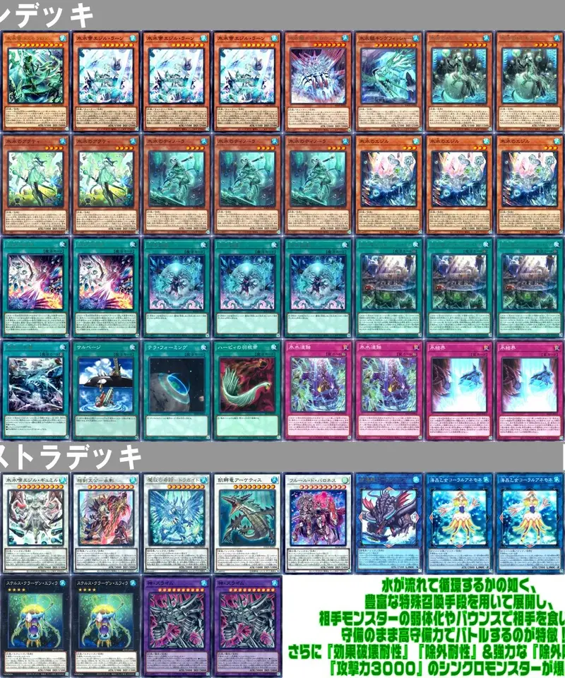 遊戯王 （ヒスイ）氷水 デッキ40枚EX15枚No.69の通販 高店