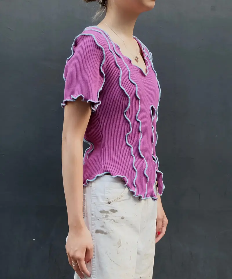 【shury】remake frill line knit