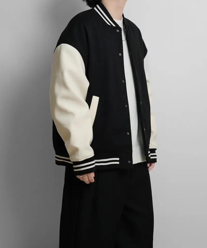 PEメルトンルーズスタジャン /ブラック | Confirm/コンファーム