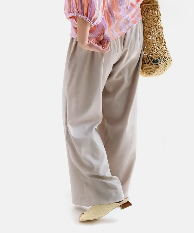 コットンサテンワイドパンツ | kapuwa