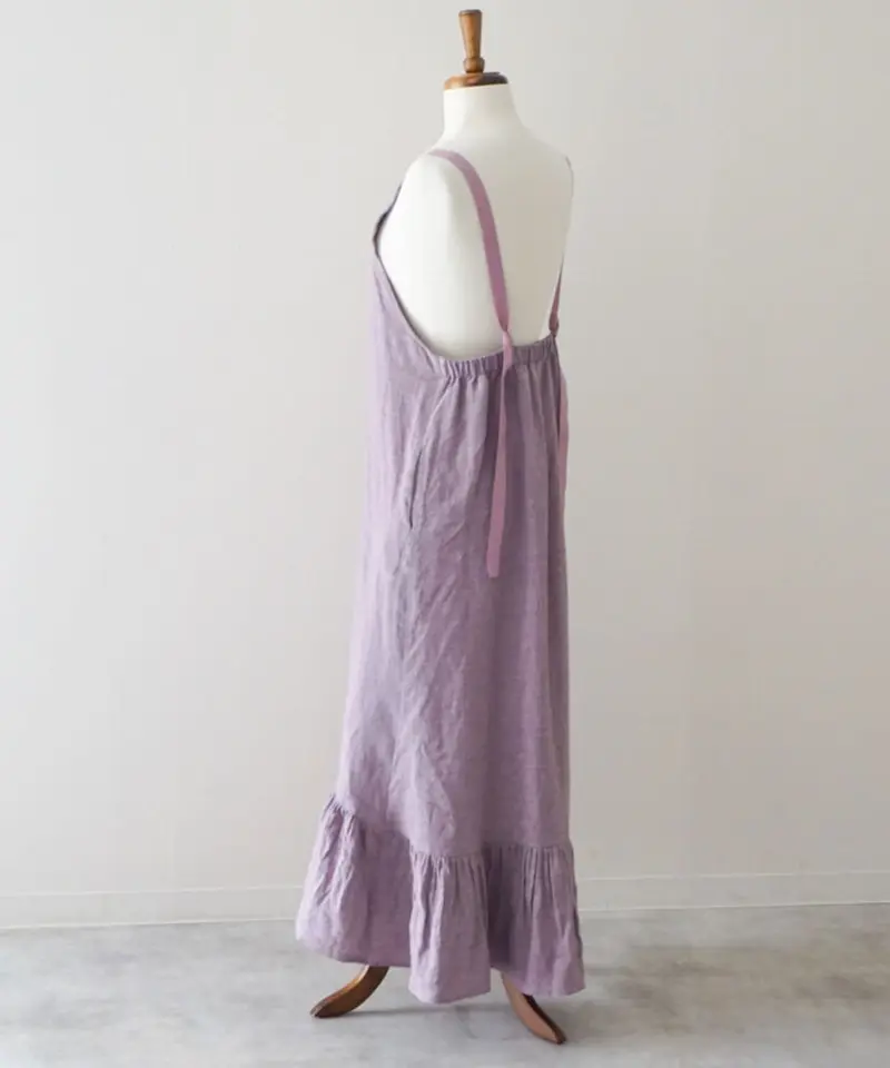 ギャザーエプロンワンピース ラベンダーピンク | E'PICE