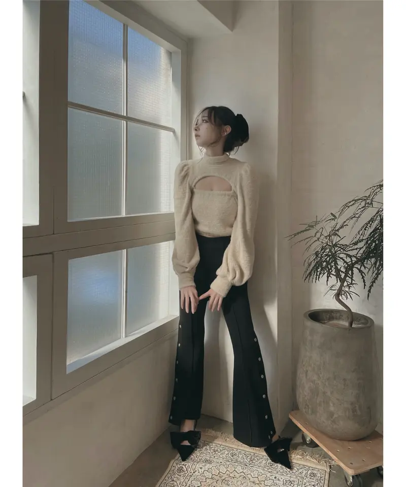 fiction tokyo バックリボンサイドスリットフレアパンツ-eastgate.mk