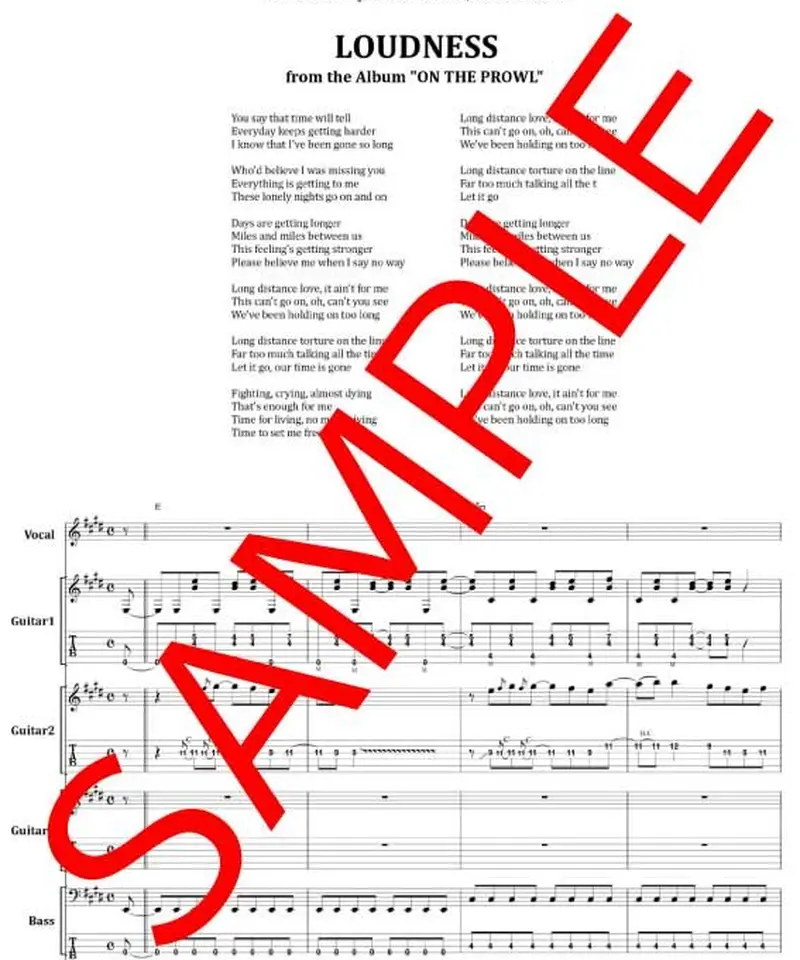 ラウドネス(LOUDNESS) / LONG DISTANCE バンド・スコア(TAB譜) 楽...