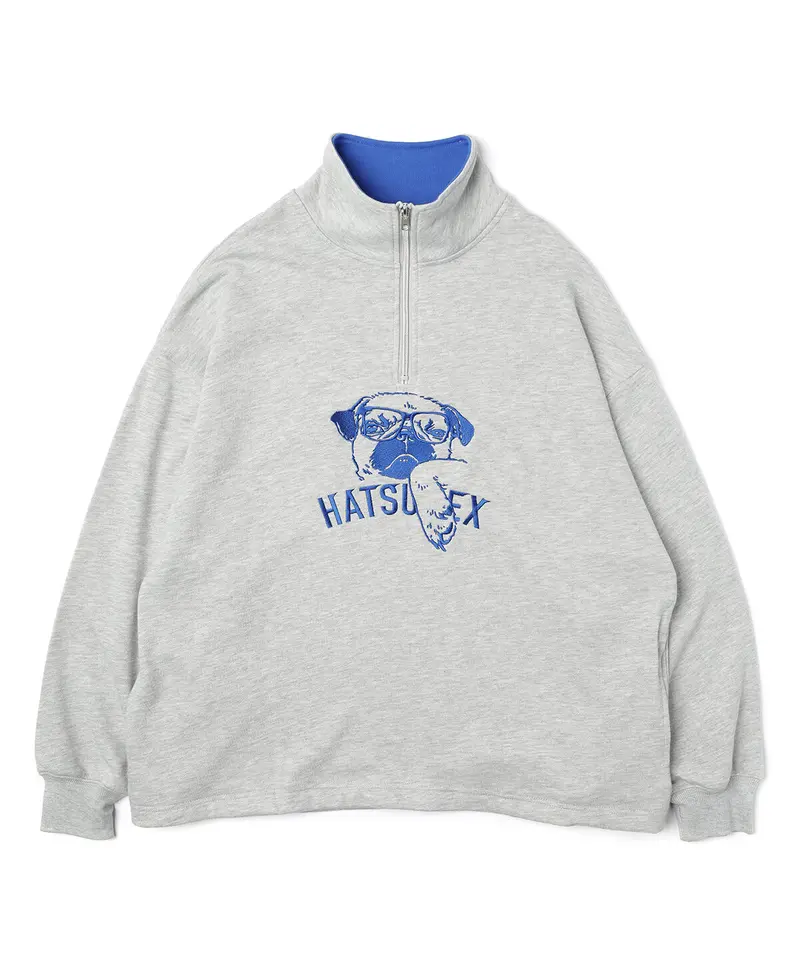 Hatsunex バイカラーKOHADA Zipプルオーバー（グレー×ブルー） | HATSU...