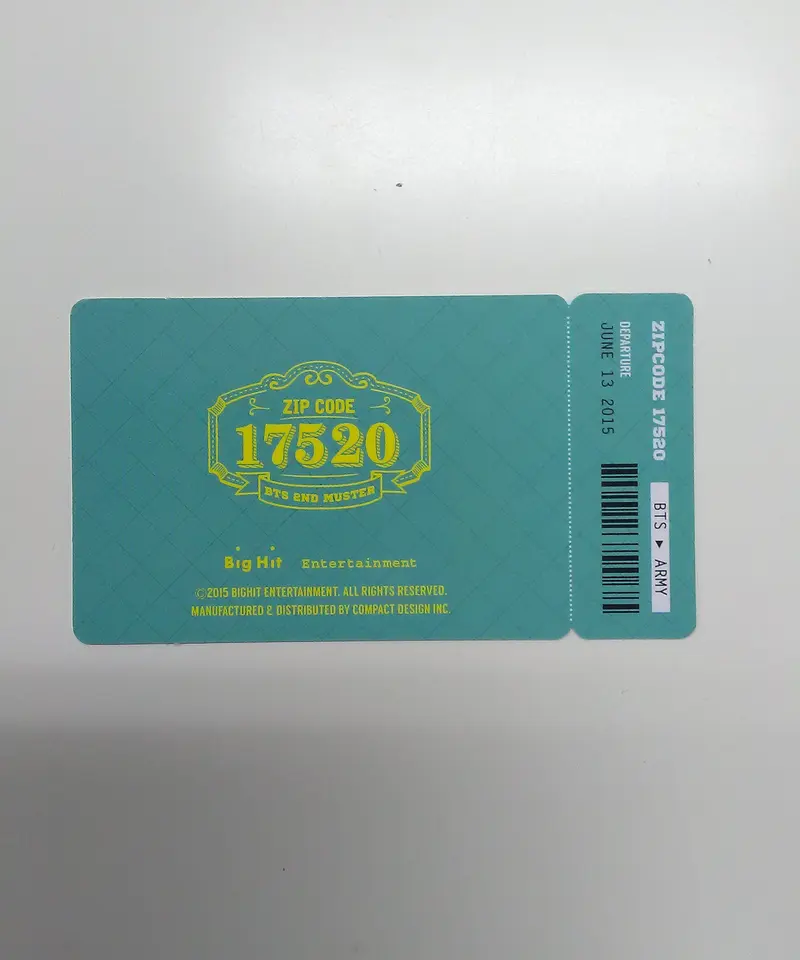 BTS ジミン トレカ ZIP CODE 17520