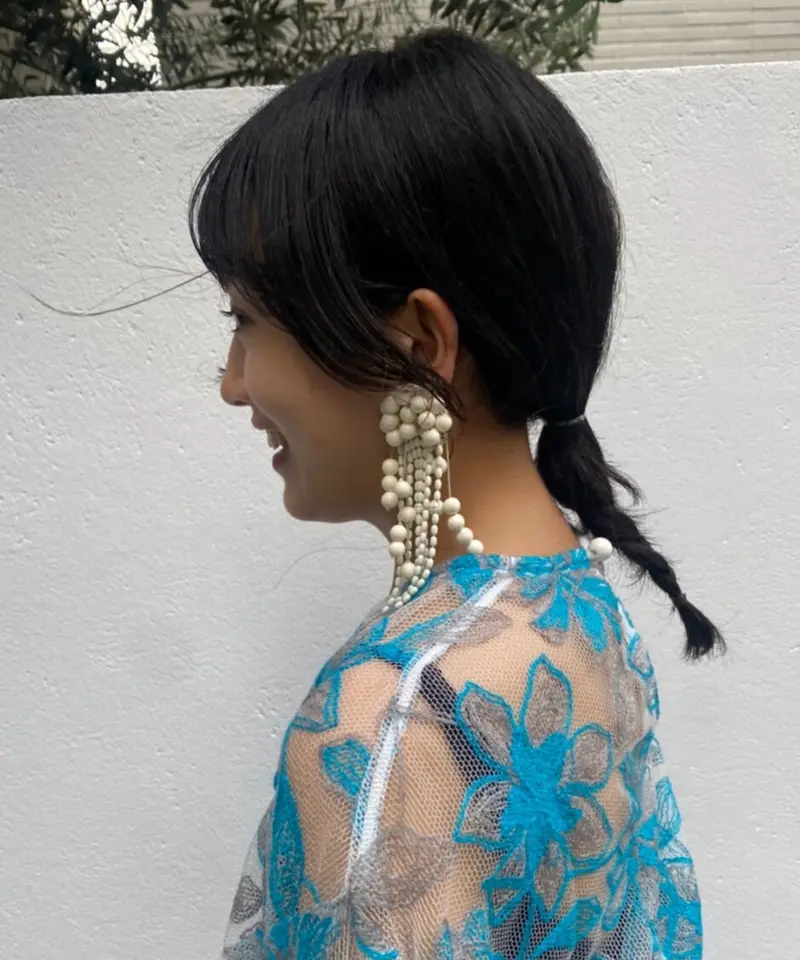 dropped shape silver earrings【Delivery in April 2025