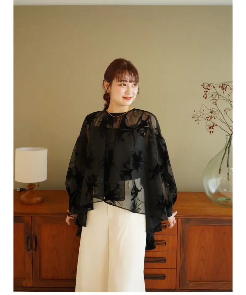 acka sheer over flare blouse（ivory）（acka sheer over flare