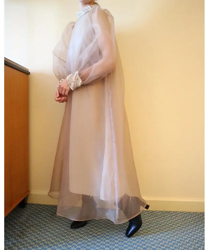 ワンピース sheer cape one-piece acka size1 Acka. sheer cape one-piece