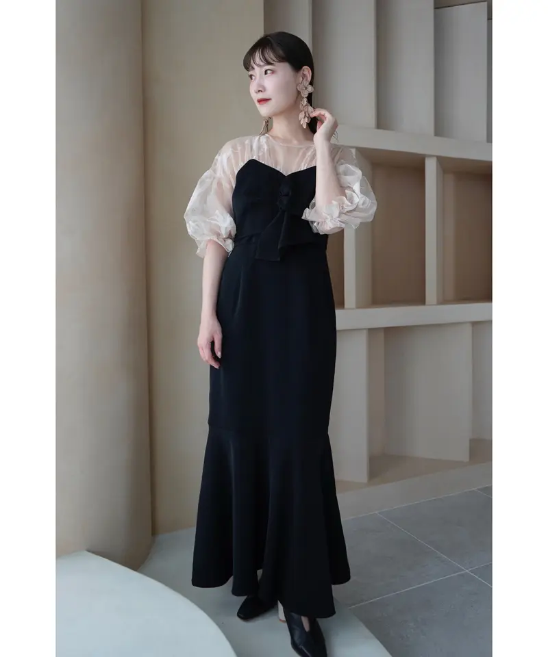 即日発送 acka (sheer puff dress) スーツ・フォーマル・ドレス