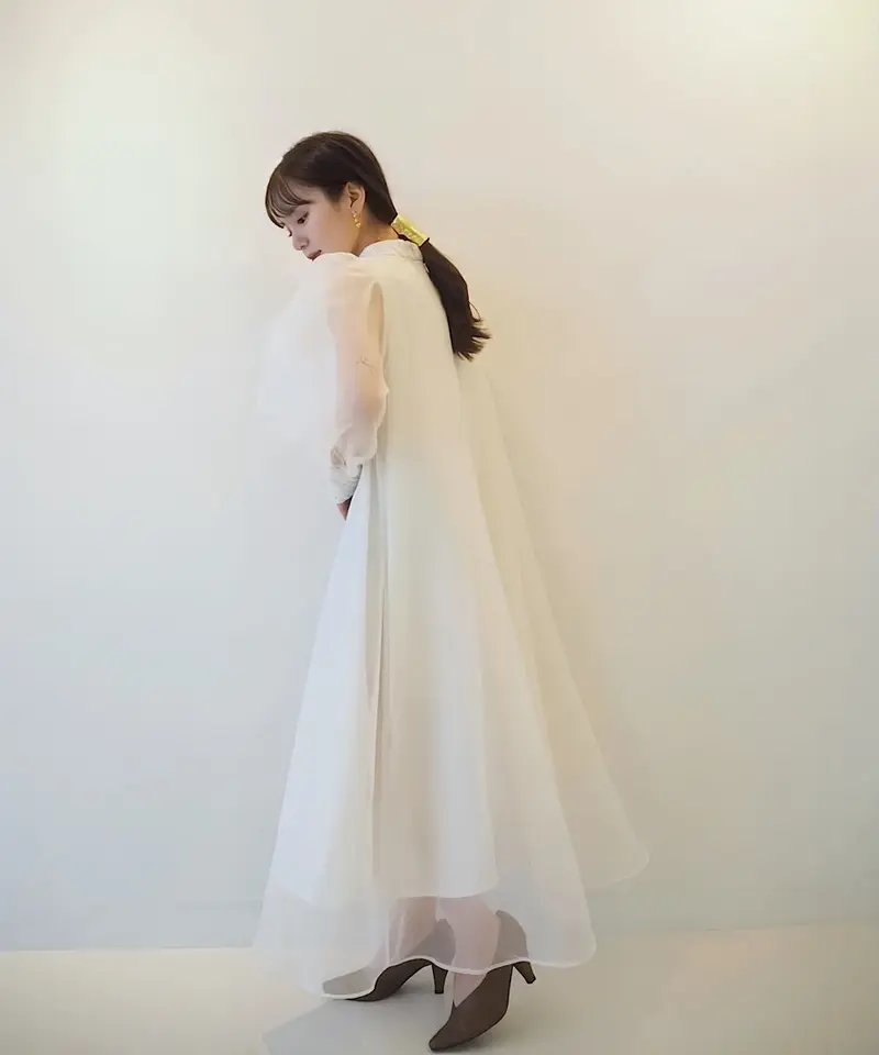 スーツ・フォーマル・ドレス acka sheer over one-piece white acka sheer over one-piece white 2