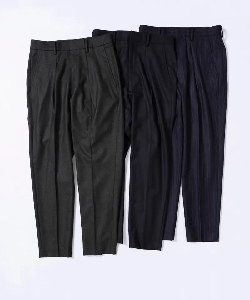 MBハイエンド尾州ウール クラシックテーパードスラックス | MB -there