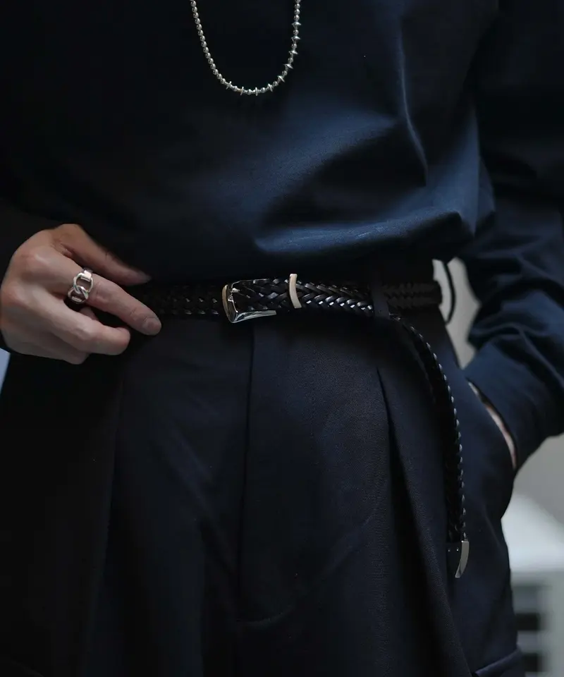 MBハイエンドレザー ナローメッシュベルト(シルバー) | MB -there is