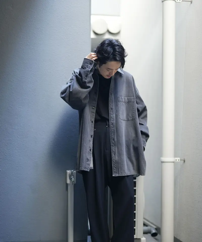 MBハイエンド尾州ウールハイウエストワイドスラックス | MB -there is