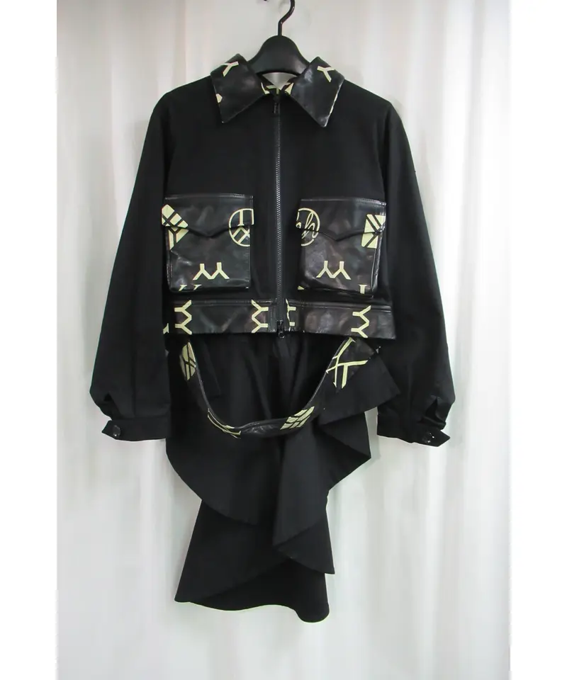 レア 新品未使用 07aw yohji yamamoto femme 黒 レザーモノグラムー燕...