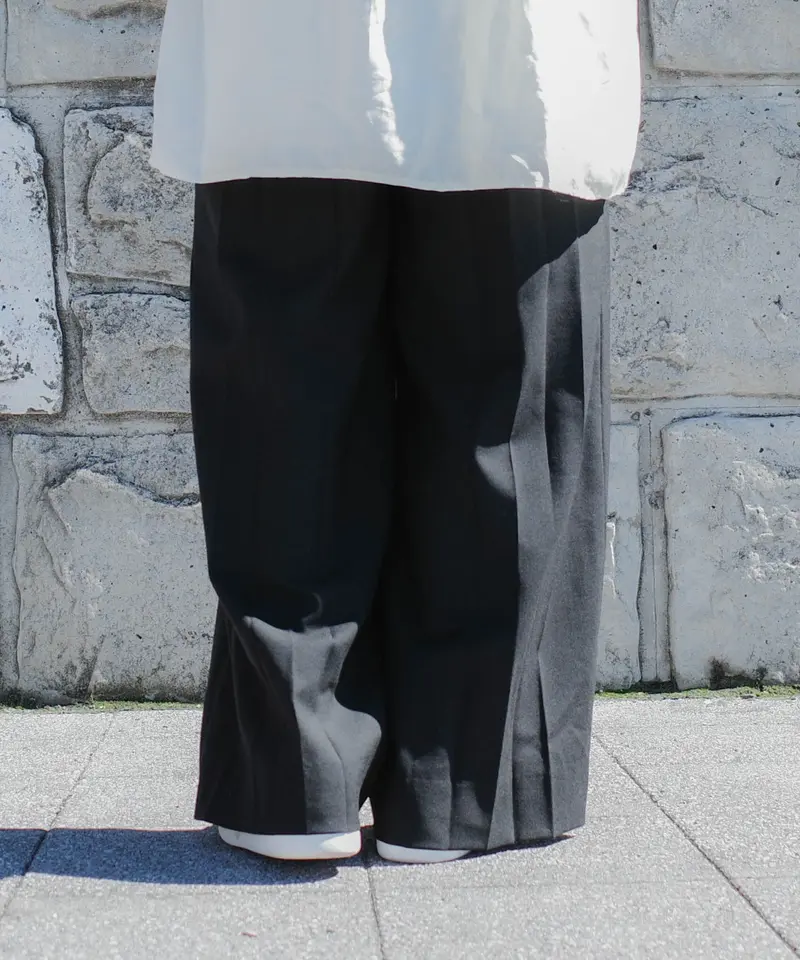 DeadStock PLEATS WOOL WIDE SLACKS | MTM