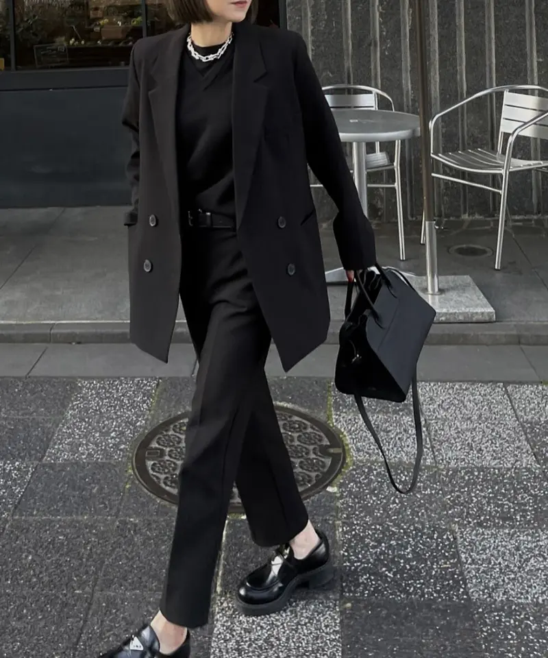 black set up suit | ok.soon